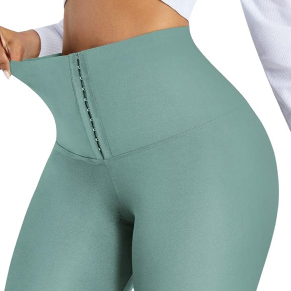 Teal Classic Waist Training Leggings - Picture 3 of 5